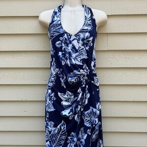 Tommy Bahama Blue print halter sundress, Size Large